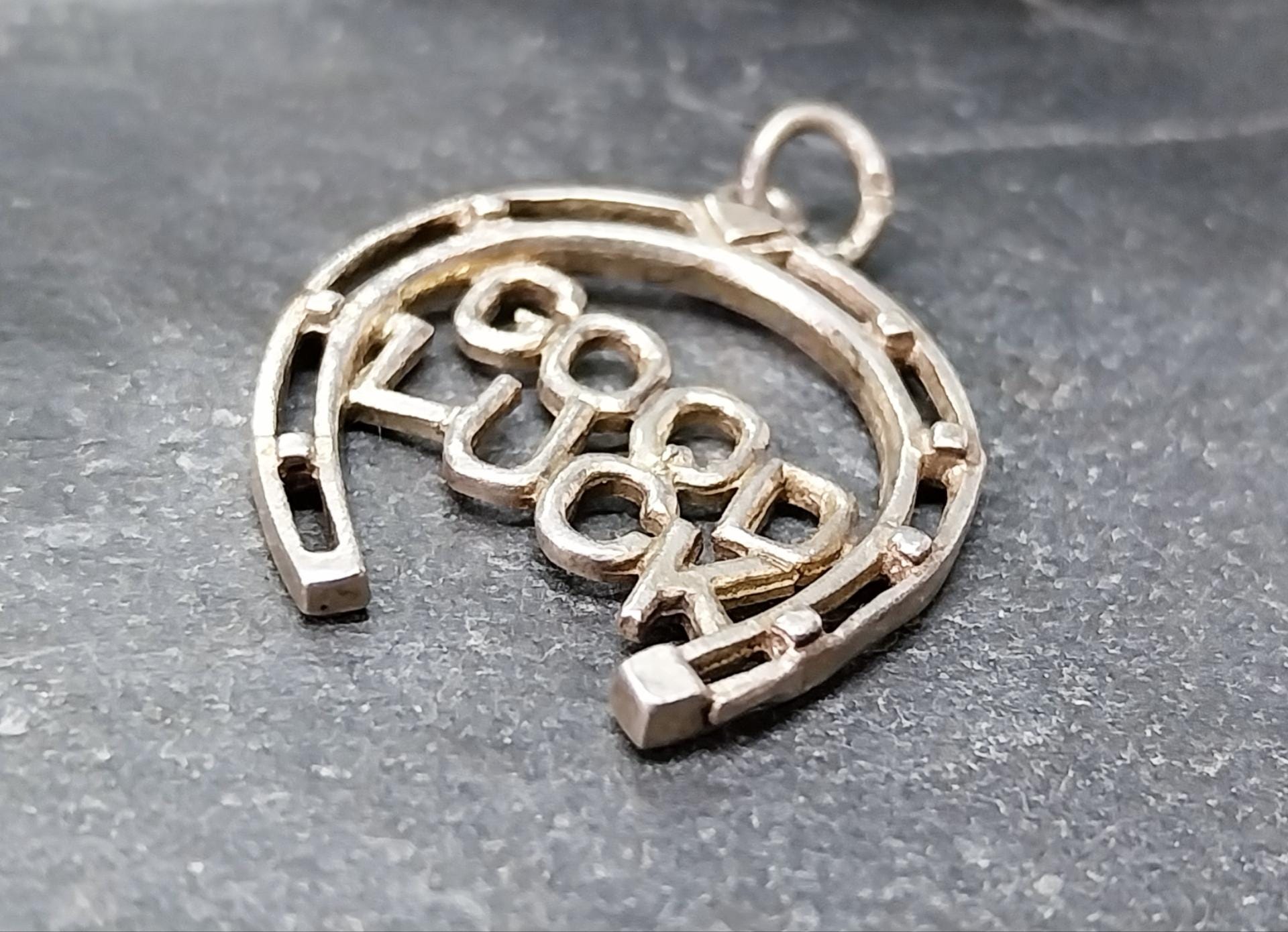 Vintage Silver HORSESHOE Charm - Goodluck for bracelet or pendant  - 2.7g