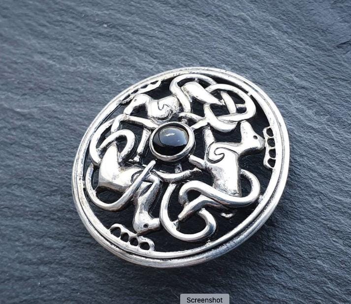 Sterling Silver CELTIC ZOOMORPHIC Brooch - Kit Heath - 10.9g