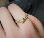 Vintage 9ct GOLD WISHBONE KEEPERS Ring - uk size N (us 6.5) - 1.9g