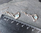 CELTIC Sterling Silver Earrings - with Blue Topaz GemStone - 4g