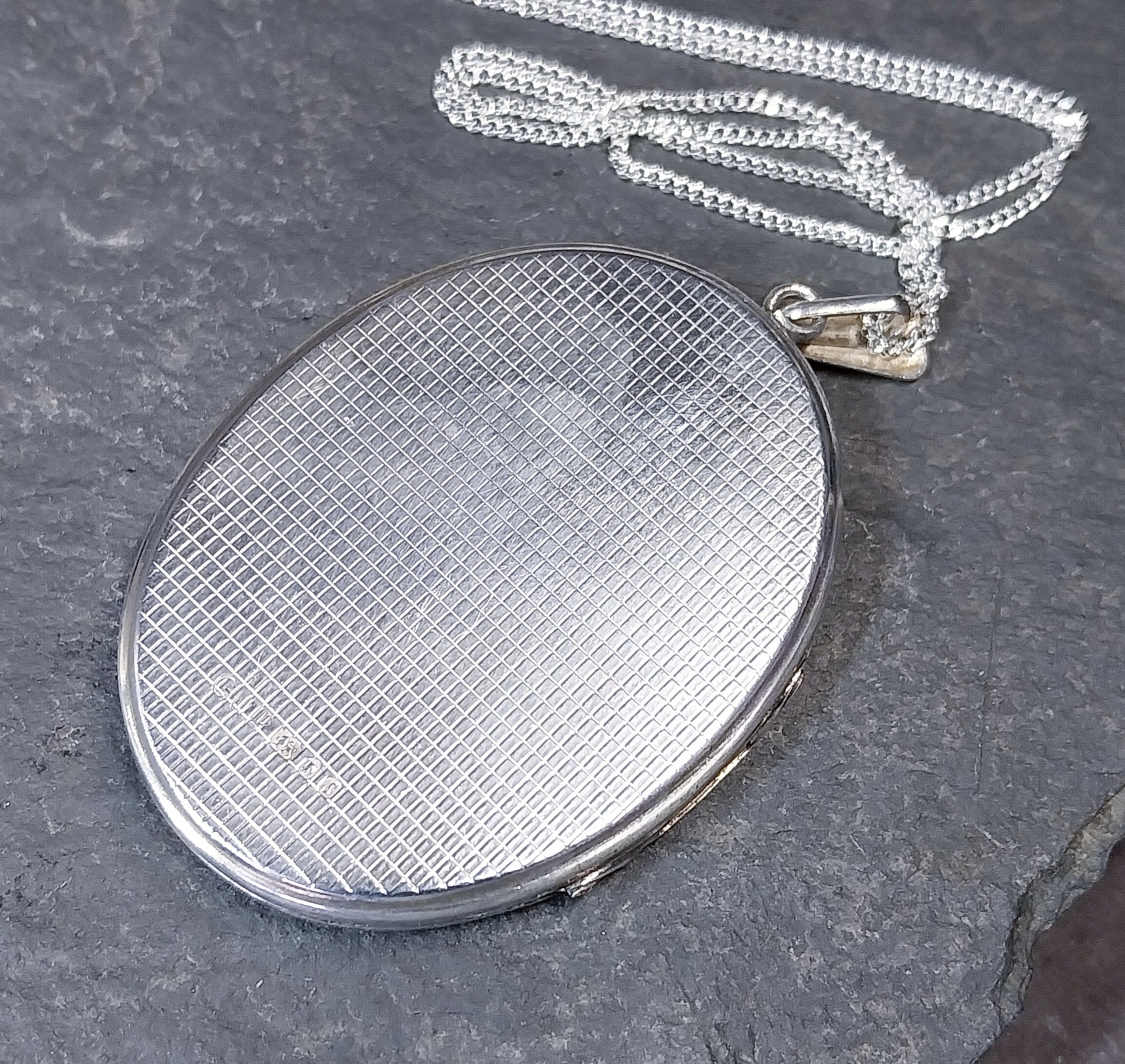 Huge Georg Jensen SILVER LOCKET Necklace, 7 Flowers on  20" Chain - 16.7g