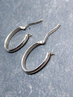 Vintage 9ct White Gold Medium HOOP EARRINGS - 20mm  - 1.2g