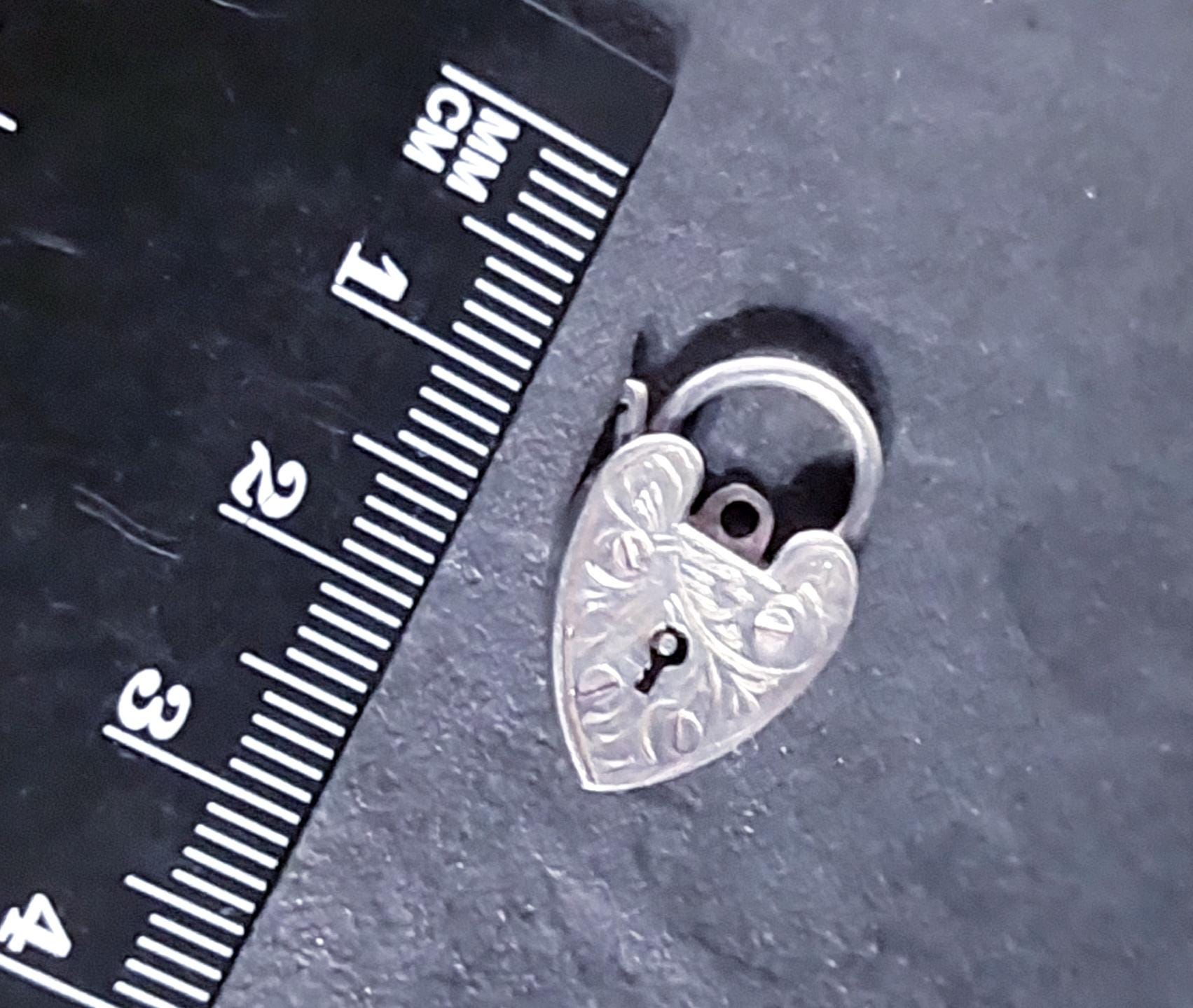 GEORG JENSEN SILVER Heart Lock Charm - for bracelet - Sterling Silver