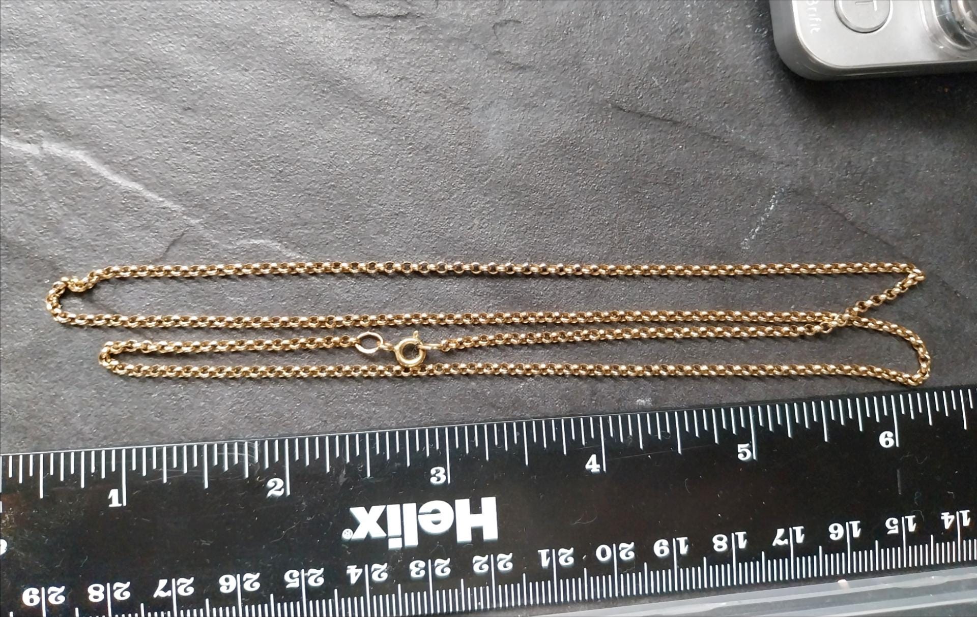 Vintage 9ct GOLD BELCHER Chain Necklace, 23" Long  Hallmarked - 6.8g