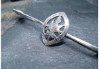 Vintage SILVER Bar Brooch Sweetheart with Thistle - Thomas Fattorini - 2.5g