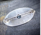 Sterling SILVER Necklace and Matching Brooch Gift Set - Blue Topaz