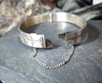 Vintage SILVER BANGLE Bracelet - circles Design - 28.2g
