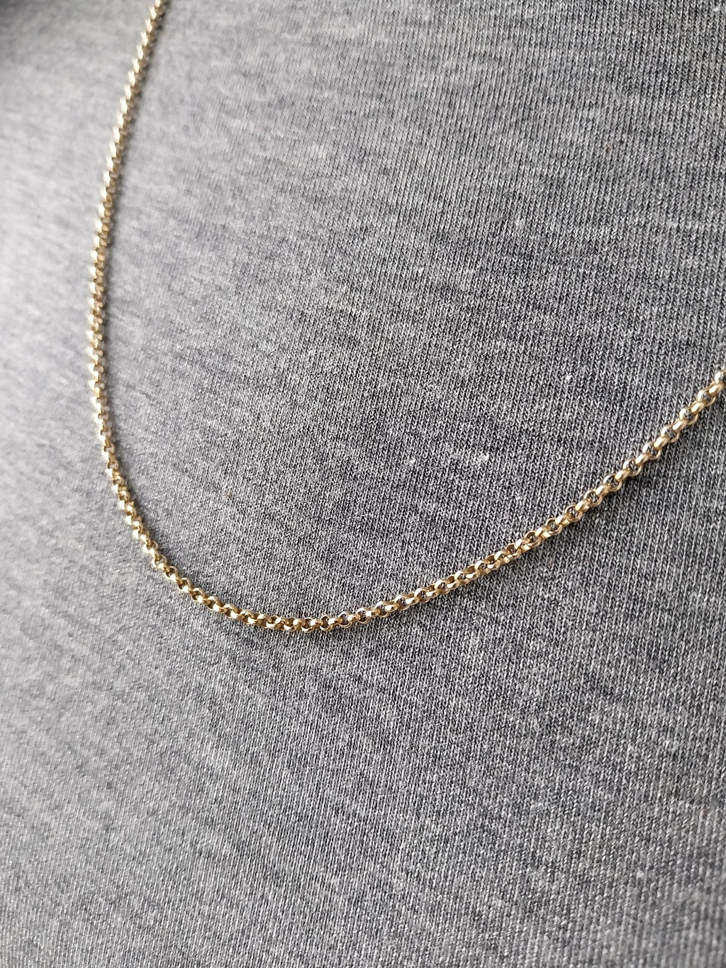 Vintage 9ct GOLD BELCHER Chain Necklace, 23" Long  Hallmarked - 6.8g