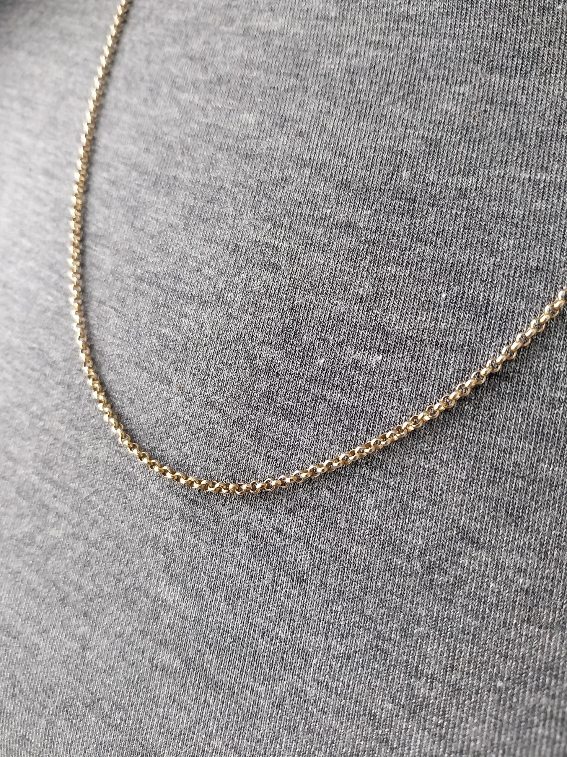 Vintage 9ct GOLD BELCHER Chain Necklace, 23" Long  Hallmarked - 6.8g