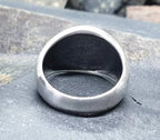 Vintage SILVER CELTIC SPIRAL Signet Ring - Size uk T ( usa 9.5) - 9.3g