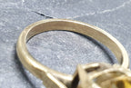 Vintage 9ct GOLD RING Golden Citrine - Size uk N (us 6.75) - 3.8g