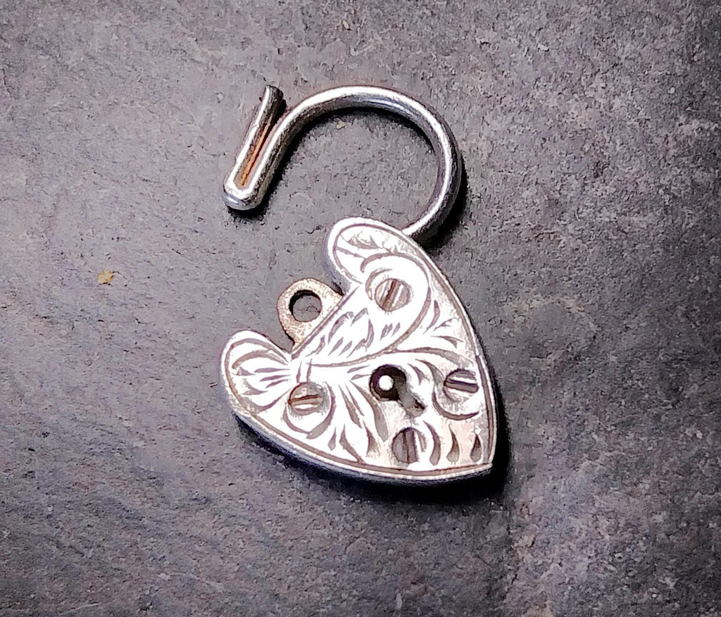 GEORG JENSEN SILVER Heart Lock Charm - for bracelet - Sterling Silver