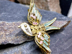 Antique SWALLOW BROOCH Filigree Wire work - Continental Pin - 4.4g