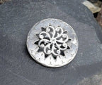 ANTIQUE SILVER BROOCH - Moving centre Spiral Star - Victorian 5.3g