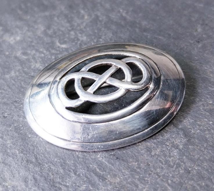 Kit Heath Sterling Silver Celtic Art Nouveau Brooch - 12.3g