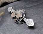 VICTORIAN tique Sweetheart Brooch - Sterling Silver Chester c 1896 - 4g