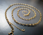 Antique 9ct GOLD BELCHER Chain Necklace with Extender Chain - 20-22" - 7.4g