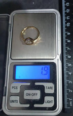 Vintage 9ct GOLD Teardrop Diamond RING - Size UK P 1/2 (us 8) - 1.9g