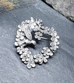 Vintage Sterling Silver HUMMINGBIRD BIRD Brooch - 6g