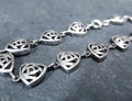 Vintage Celtic Sterling Silver Bracelet - Sea Gems Mackintosh Rose - 17.5cm - 9.5g