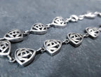 Vintage Celtic Sterling Silver Bracelet - Sea Gems Mackintosh Rose - 17.5cm - 9.5g