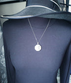 Vintage Sterling SILVER OCTAGONAL Locket on  20" Chain - 8.7g