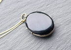 VICTORIAN Jet Black & 9ct Gold LOCKET - with 18" Chain - 6.5g