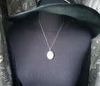 Vintage SILVER OVAL LOCKET c 1978- Scroll Border 20" Chain - 7g