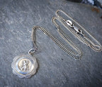 Vintage Georg Jensen St CHRISTOPHER Necklace Pendant on 18" Chain - 7.4g