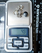 Sterling SilverTriple Drop Beads Necklace Pendant on 18" Chain - 4.9g