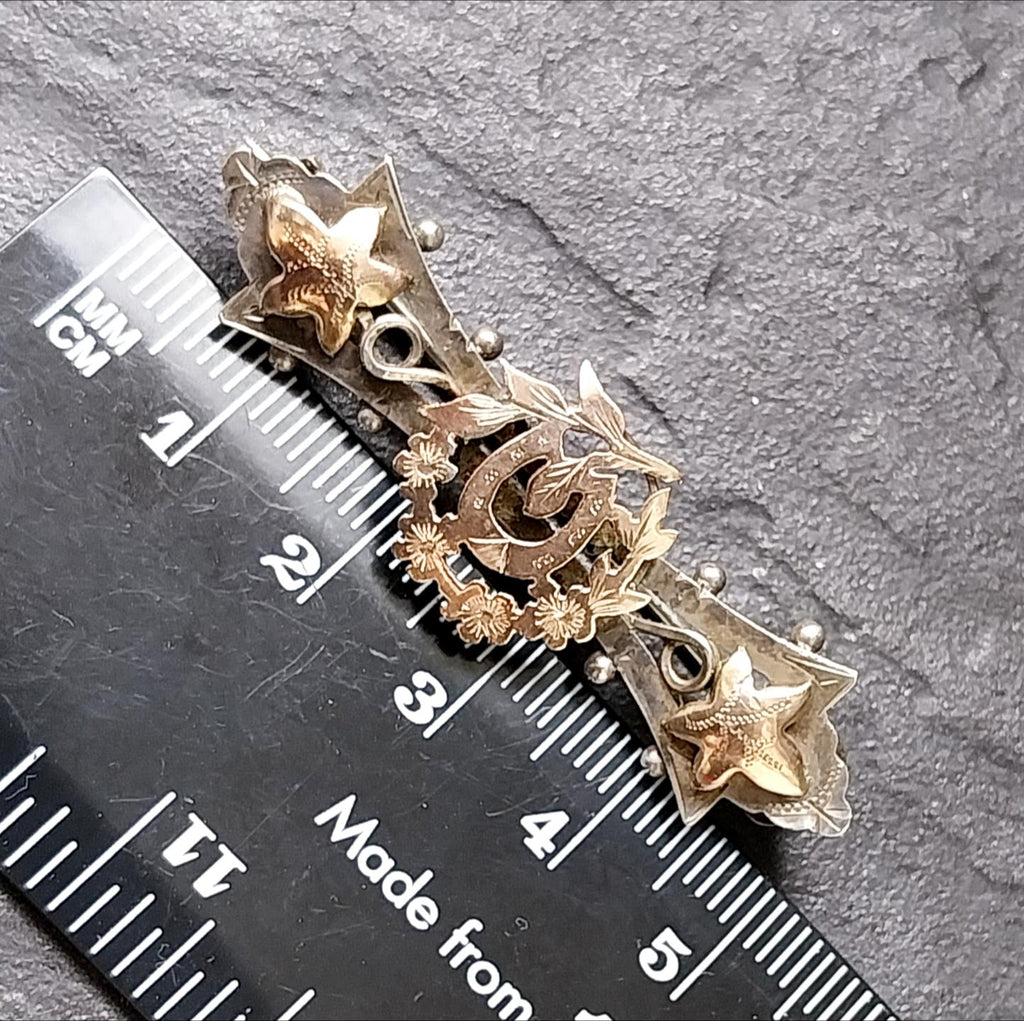 VICTORIAN Sweetheart Brooch - Horseshoe Chester Sterling Silver c 1902 - 3.9g