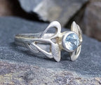 Vintage KIT HEATH RING Sterling Silver with Blue Topaz - Size uk L ( us 5.5) - 2.1g