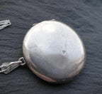 Huge Silver CIRCULAR LOCKET Necklace - Double Rose with 20" Chain - Joseph Smith - 10.9g