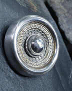 Antique Victorian SILVER ETRUSCAN Bullseye Brooch - 9.1g