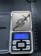 Vintage Silver KILT PIN Brooch - Sword with Shield - Sterling Silver - 7g