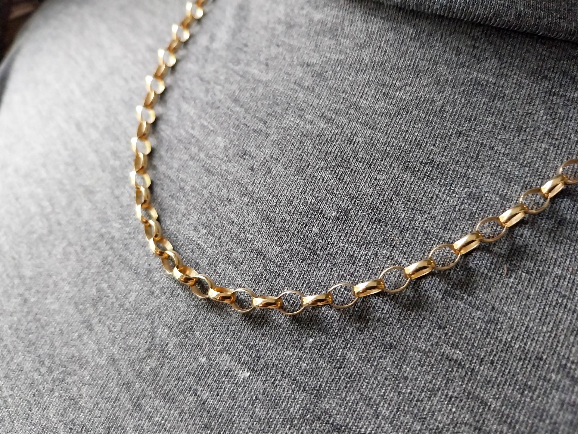 Vintage 9ct GOLD Belcher Chain Necklace, 20" Long  Hallmarked - 10.2g