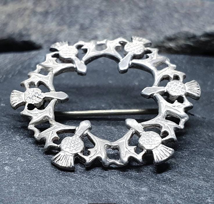ORTAK SILVER THISTLE Brooch - Malcolm Gray Scottish Sterling Silver - 3.1g