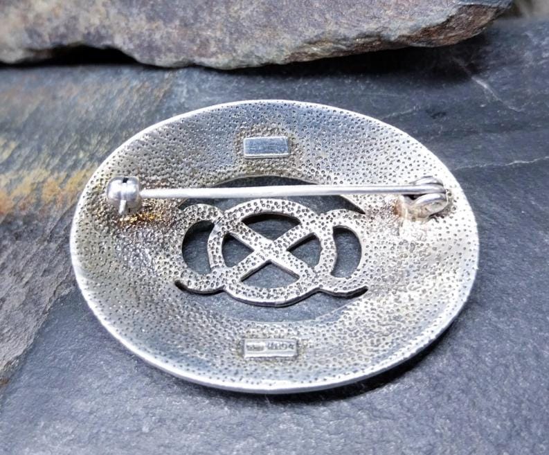 Kit Heath Sterling Silver Celtic Art Nouveau Brooch - 12.3g