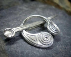 CELTIC PENANNULAR Brooch, - Viking Sterling Silver -  Shawl pin - 5.5g