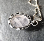 Sterling Silver White Quartz Necklace  on 16" Chain - 6.9g