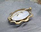 ANTIQUE VICTORIAN BROOCH - Chalcedony, Turquoise and Garnet - 7.5g
