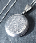 Edwardian Round Small LOCKET Hallmarked Silver on  16" Chain - 4.2g