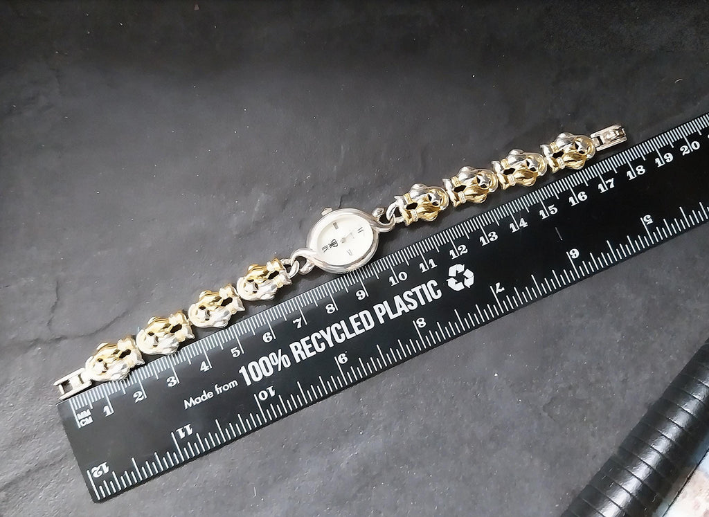 Vintage Sterling Silver WATCH - Double Cat bracelet Strap 18cm - 31.2g
