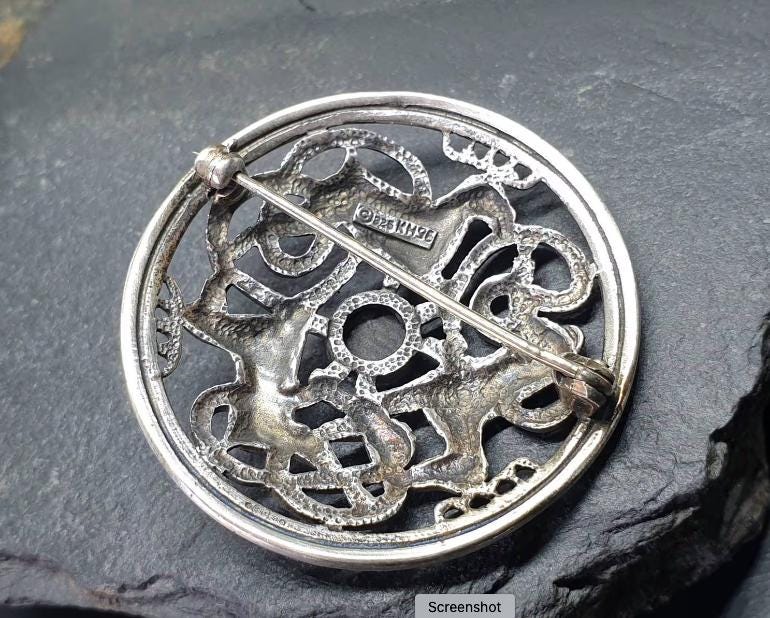 Sterling Silver CELTIC ZOOMORPHIC Brooch - Kit Heath - 10.9g