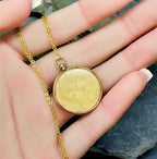 Antique 9ct Gold Photo Locket Pendant - Chester 1908 on 16" Chain - 4.5g