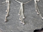 French STERLING SILVER Necklace and Matching Earrings Gift Set - Multi Strand - 10.1g