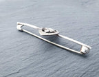 Vintage SILVER Bar Brooch Sweetheart with Thistle - Thomas Fattorini - 2.5g