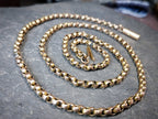 Antique 9ct Rose GOLD BELCHER Chain Necklace with Barrel Clasp - 18" - 5.2g