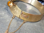 Vintage 12ct Rolled Gold Tigers Eye BANGLE Bracelet - Excalibur - 24.2g