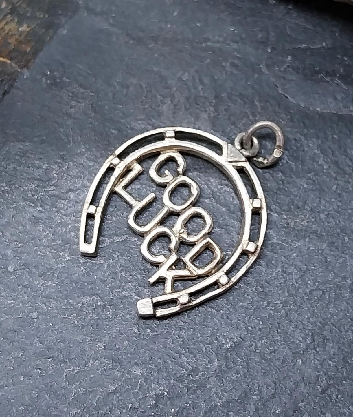 Vintage Silver HORSESHOE Charm - Goodluck for bracelet or pendant  - 2.7g